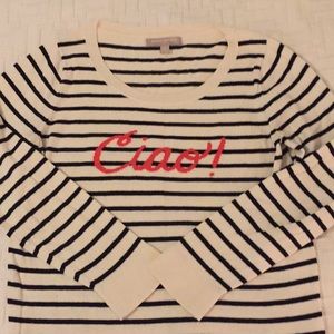 Striped “Ciao!” Sweater
